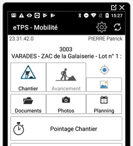 application suivi chantier travaux publics